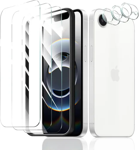 Miniatura 14 de Paquete de 2 protectores de pantalla de vidrio templado mate para iPhone 17e/16e/13 Pro/13/14, película de vidrio templado mate antirreflejos