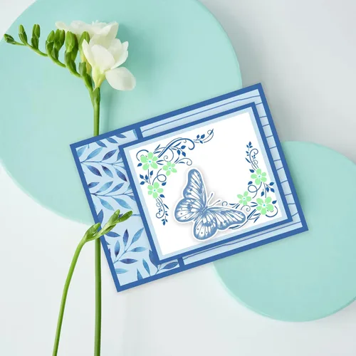 Miniatura 4 de GLOBLELAND Sellos transparentes de encaje de flores, bordes de mariposa, sellos de silicona para hacer tarjetas, álbumes de recortes, decoración