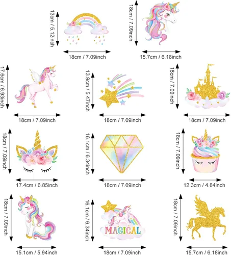 Miniatura 3 de Zonon 51 piezas de unicornio colgante de remolino, decoraciones de unicornio para fiesta de cumpleaños para niñas, suministros de fiesta