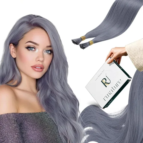 Miniatura 22 de RUNATURE Extensiones de cabello humano con punta en I Tip de 18 pulgadas, extensiones de cabello natural Remy para mujer, extensiones de cabello