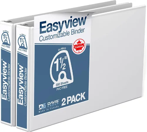 Miniatura 10 de Easyview - Carpetas prémium con anillas en D de 1 pulgada con cubiertas transparentes, carpetas de vista de hojas de cálculo para escuela, oficina u