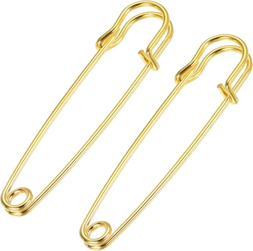 Miniatura 7 de YOKIVE 40 pines de seguridad, pasadores de costura de metal, ideales para arte, manualidades, ropa, mantas, uso diario (tono dorado, 1.97 pulgadas)