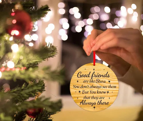 Miniatura 5 de PETCEE Adornos de Navidad en liquidación – Adornos de amistad 2025 Good Friends Decoración colgante para árbol de Navidad, recuerdo, regalos