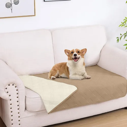 Miniatura 88 de hyha Manta impermeable para perros, manta reversible para cama de mascotas, funda suave para sofá/sillón lavable para perros, fundas impermeables