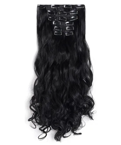 Miniatura 12 de OneDor® Extensiones de cabello sintético rizado de 20 pulgadas, 7 unidades, 4.53 oz (#99J rojo vino)