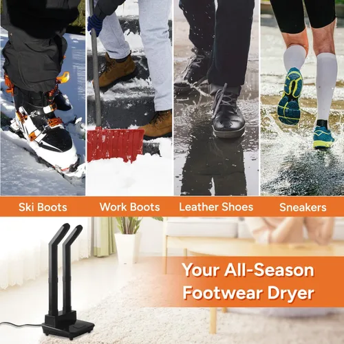 Miniatura 9 de DR.PREPARE Secador de zapatos, secador de guantes y calentador de botas con soplador de calor, secadora de botas de esquí con temporizador