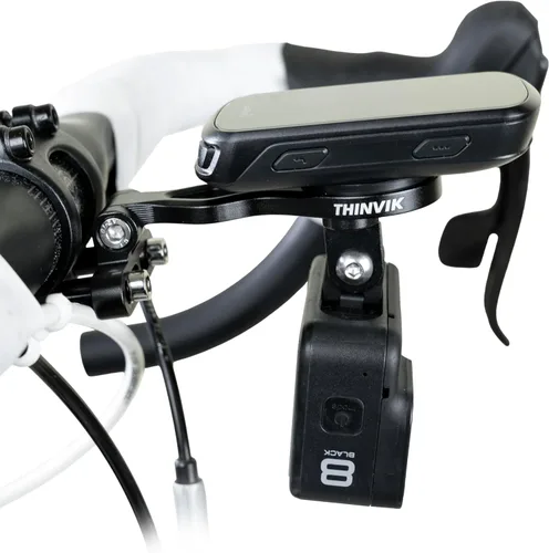 Miniatura 5 de Thinvik Montaje extendido exterior y soporte para computadora de bicicleta para Garmin Wahoo Bryton Series, montaje combinado de ángulo ajustable