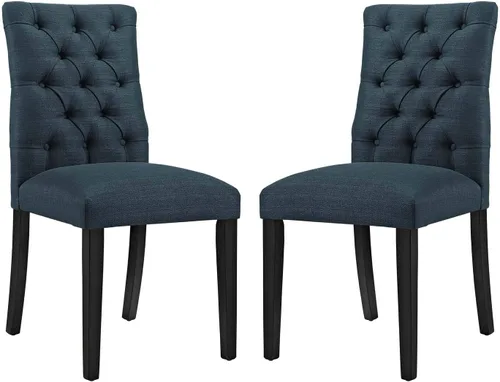 Modway Juego de 2 sillas de comedor, 2 unidades, color azul