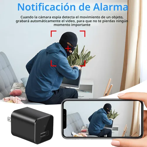 Miniatura 3 de Cámara de cargador inteligente - Cámara inalámbrica Mini HD 1080P WiFi Cámara para seguridad interior en el hogar