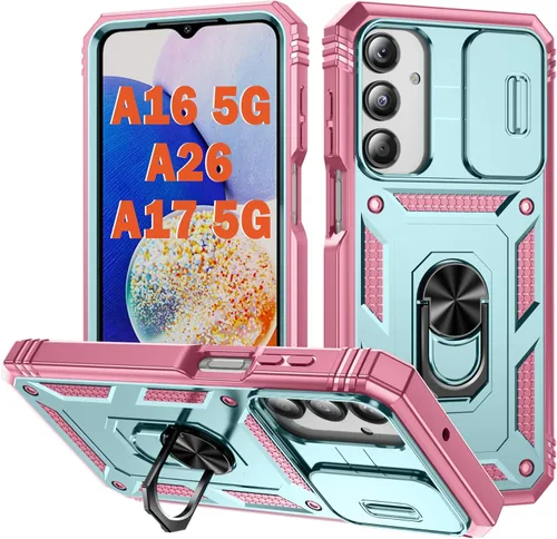 Miniatura 75 de PASNEW Funda para Samsung Galaxy A54, Soporte Metálico y Cubierta Deslizante para Cámara, Militar Multicapa Resistente de Cuerpo Completo a Prueba