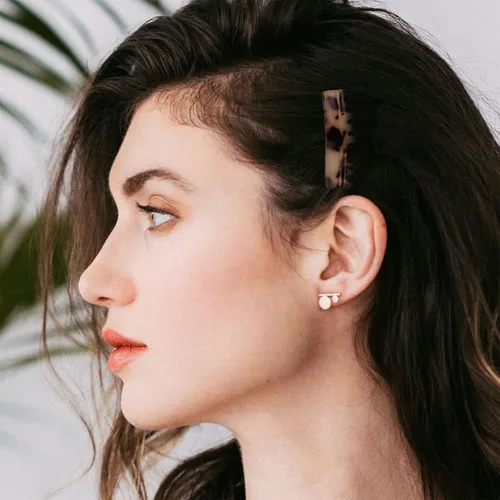 Miniatura 6 de 4 peines laterales de pelo francés para mujer, moño pequeño trenzado, clips de sujeción fuertes para moño (4 colores)