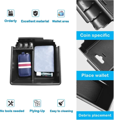 Miniatura 4 de EDBETOS Ranger Bandeja Organizadora de Consola Compatible con Ford Ranger XL XLT Lariat 2019-2023 Accesorios Material de Plástico ABS Bandeja