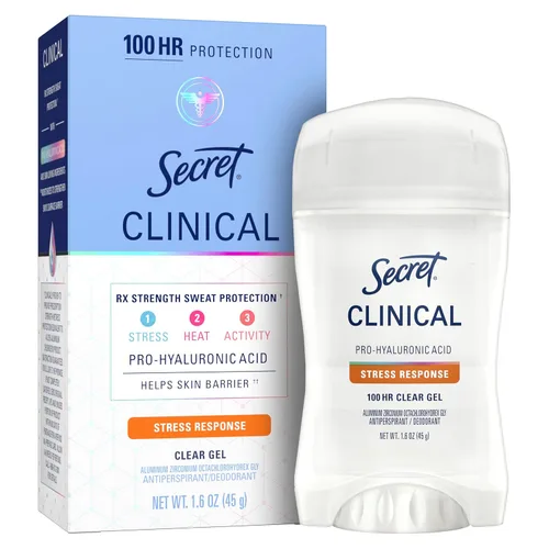 Secret Clinical Strength Antitranspirante y desodorante para mujer, respuesta al estrés, 3X protección contra el estrés, 72 horas de protección