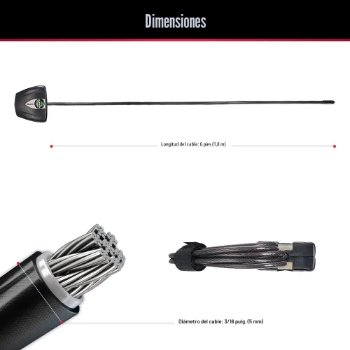 Miniatura 5 de Master Lock Candado de bicicleta Python negro con llave, candado de cable de metal ajustable tiene un revestimiento de vinilo resistente a