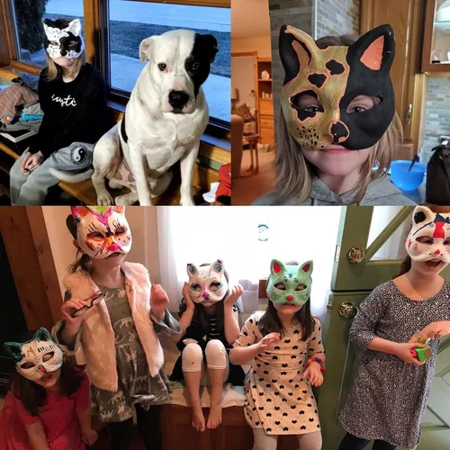 Miniatura 3 de Máscaras de gato Paquete de 10 Pintura de máscaras para niños Artes y manualidades para niños - niños o niñas - Halloween Recuerdo de fiesta