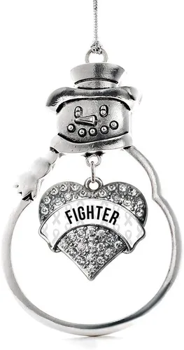 Miniatura 185 de Inspired Silver - Big Sis - Adorno de Navidad plateado - Adorno de árbol de Navidad con dije de corazón con circonita cúbica - Decoración colgante