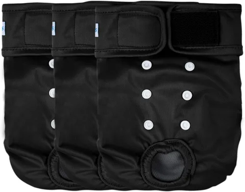 Miniatura 16 de Leekalos Pañales reutilizables lavables para perras (3 unidades) – Pañales para perras altamente absorbentes – Pañales para cachorros