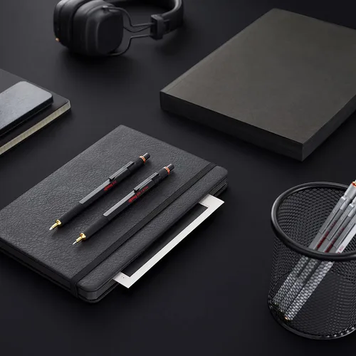 Miniatura 4 de Lápiz mecánico retráctil rOtring 800, 0.02 pulgadas, barril negro, Negro Barril