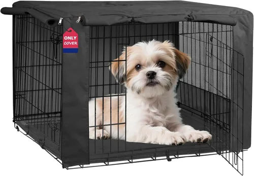 Miniatura 13 de HiCaptain - Cubierta de doble puerta para jaula de perro (para cajas de alambre de 24 30 36 42 48 pulgadas)