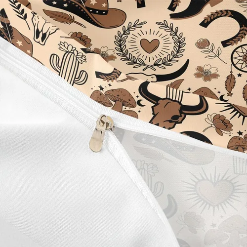 Miniatura 6 de Manfei Juego de funda de edredón de vaquero, tamaño individual, juego de ropa de cama del oeste americano de 2 piezas para niños y adolescentes