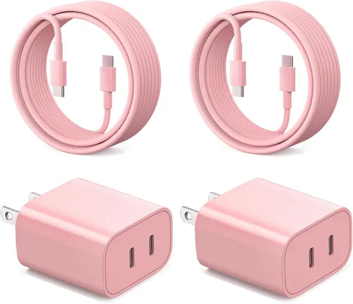 Miniatura 10 de Cargador de carga rápida para iPhone 17, cargador de pared USB C de doble puerto de 40 W, bloque de carga rápida con cable de carga USB C a C de 6