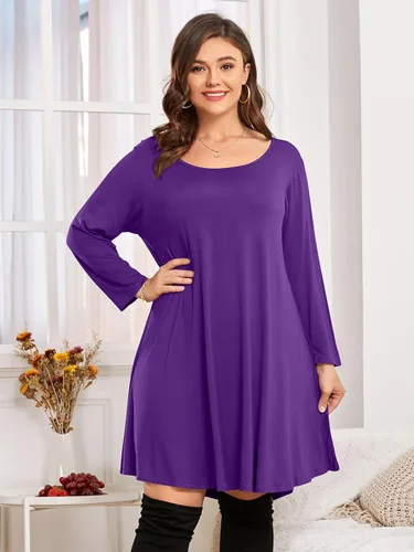 Miniatura 2 de BELAROI Vestido informal acampanado suelto de manga 34 para mujer