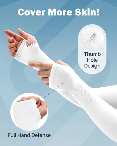Miniatura 3 de Mangas para brazo, para hombres o mujeres. Para calentar o refrescar. Guantes de Compresión con factor de protección de los rayos ultravioleta UPF