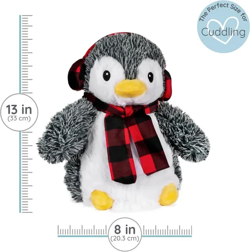 Miniatura 5 de 1i4 Group Pingüino Pennie – Animal de peluche con peso y apto para microondas – Peluche térmico para calidez – Juguete lindo, suave y acogedor