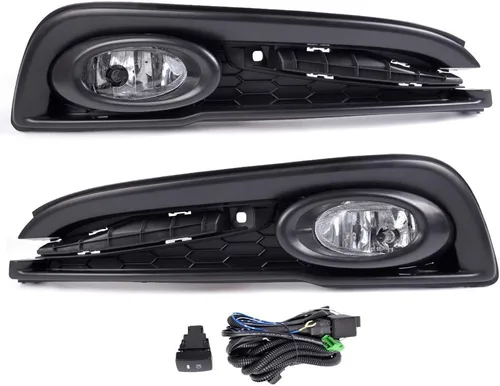 Miniatura 9 de CNNELL Conjunto de luces antiniebla para parachoques delantero izquierdo y derecho compatible con Honda Civic 2004-2005 Lente transparente