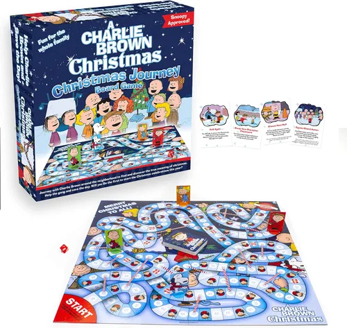 Aquarius Charlie Brown - Juego de mesa de viaje de Navidad, divertido para niños y adultos, mercancía y coleccionables de cacahuetes con licencia