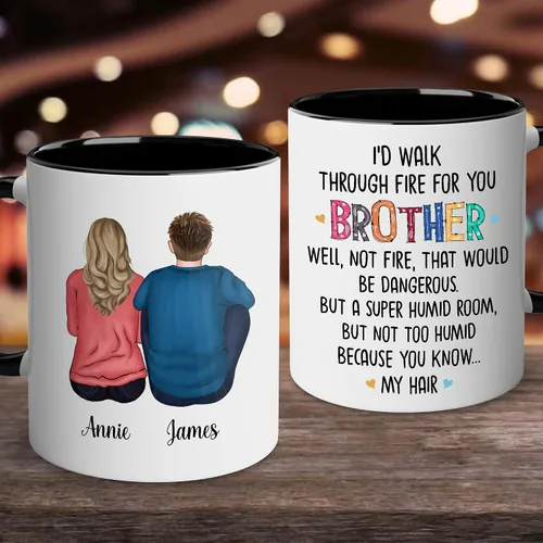 Miniatura 5 de WHIDOBE Taza personalizada de cerámica personalizada de 11 onzas y 15 onzas con avatares, nombres, citas, regalo personalizado para hermano de parte