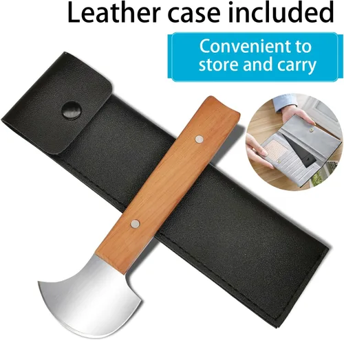 Miniatura 4 de Cuchillo basculante, equipo adaptativo con una mano, cuchillo Ulu, curvado para cortar alimentos en lata y cuenco, ideal para uso con una sola mano