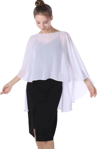Miniatura 4 de Baoqiya Capas de gasa Capelets transparentes Poncho de capa larga para mujeres más