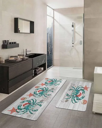 Miniatura 2 de Tapete de baño de Navidad para bañera, antideslizante, de secado rápido y absorbente, de tierra de diatomeas, fregadero, dormitorio, cocina