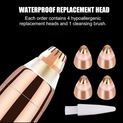 Miniatura 4 de Paquete de 4 cabezales de repuesto impecables, herramienta de repuesto para quitar el vello facial para mujeres, acabado suave facial con cepillo