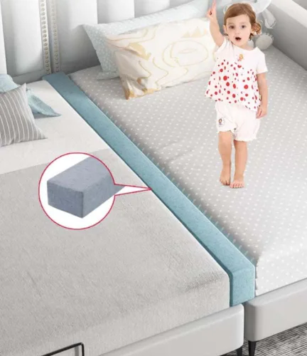 Miniatura 5 de YURRO Cojín rectangular de espuma viscoelástica suave para colchón de pared, protector de cama, extensor de colchón de cama Queen/King, 3.9 in/5.9