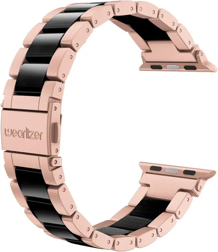 Miniatura 21 de Wearlizer - Correa compatible con Apple Watch de 38/40/41/42 mm; pulseras de moda para mujer, acero inoxidable + resina metálica de repuesto