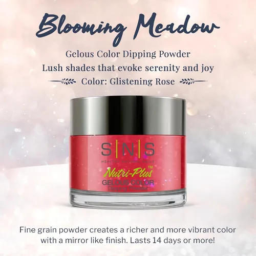 Miniatura 2 de SNS Polvo de inmersión de uñas, polvo de inmersión de color geloso, rosa brillante (rojo/magenta, brillante), color de uñas acrílico de larga