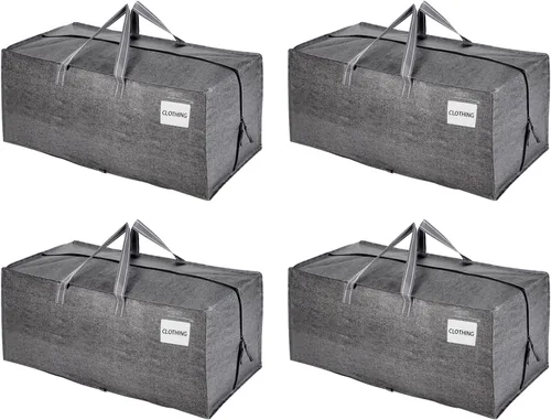 Miniatura 32 de VENO Paquete de 2 bolsas de mudanza, correas de mochila, mudanza, cajas de almacenamiento universitario, con tapas, resistentes, extragrandes, asas