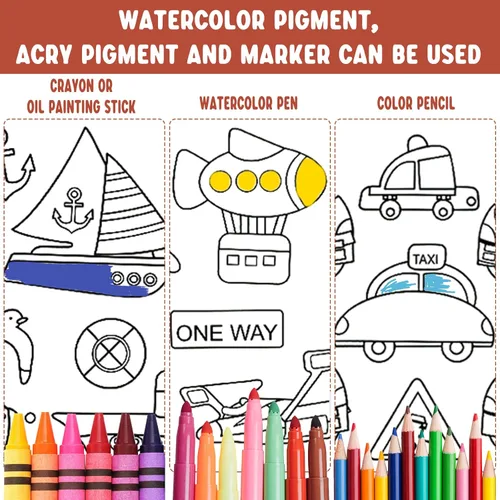 Miniatura 5 de Rollo de dibujo para niños, rollo de papel para colorear para regalo de niños, 120 x 11.8 pulgadas, rollo de papel de dibujo de bricolaje, rollo