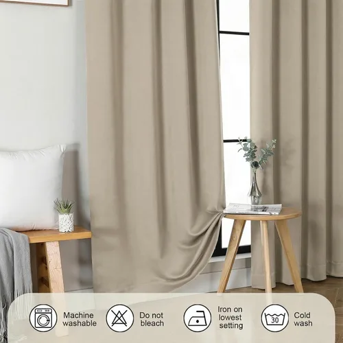 Miniatura 7 de Gwine Cortinas opacas para dormitorio, 54 pulgadas de largo, paneles de cortina de ventana con aislamiento térmico y reducción de ruido, cortinas
