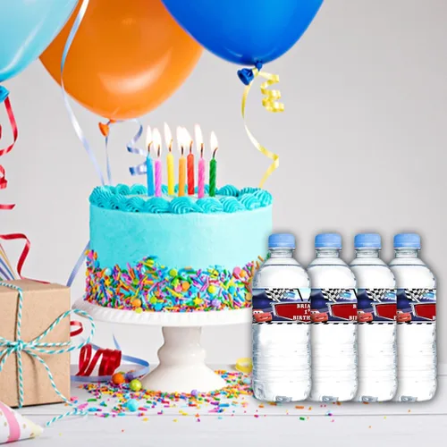 Miniatura 4 de Calcomanías impermeables para botellas de agua para niños, personalizables, paquete de 12 (coches)