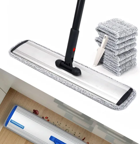 Miniatura 9 de Almohadillas de microfibra de 18 pulgadas, paquete de 6 cabezales de repuesto para mopas de microfibra para mopas húmedas y secas, almohadillas