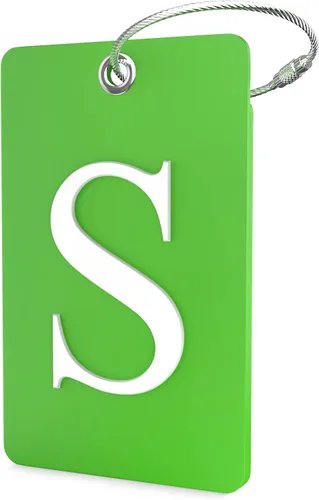 Miniatura 35 de Shacke Etiquetas iniciales sin privacidad para maleta y equipaje con bucle de metal, Verde