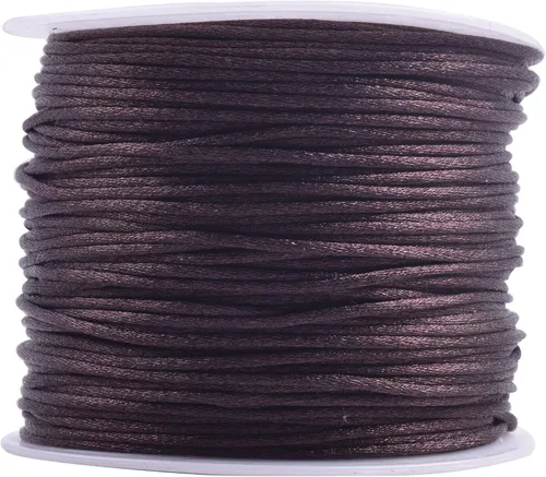 Miniatura 83 de KONMAY 80 Yardas 1.0mm Cordón Rattail de Nylon Satén Seda Trim Hilo para Cuentas para Nudos Chinos, Kumihimo, Trabajo con Cuentas, Macramé, 2-Azul