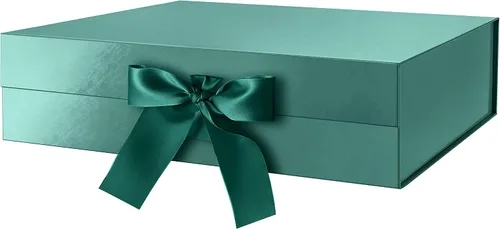 Miniatura 19 de GREEN BEAN Caja de regalo grande con tapa para regalo de 13 x 9.7 x 3.4 pulgadas, caja magnética azul bebé con cinta, propuesta de dama de honor