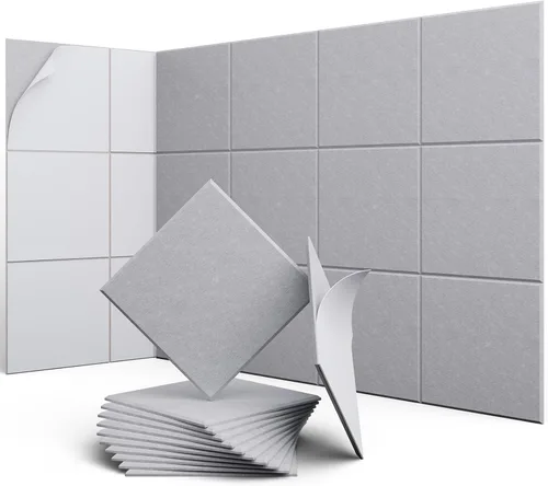Miniatura 40 de Paneles Acústicos Hexagonales - Paquete de 12 Paneles de Absorción de Sonido de Alta Densidad 12"X10"X0.4" para Reducción Mejorada de Ruido, Diseño