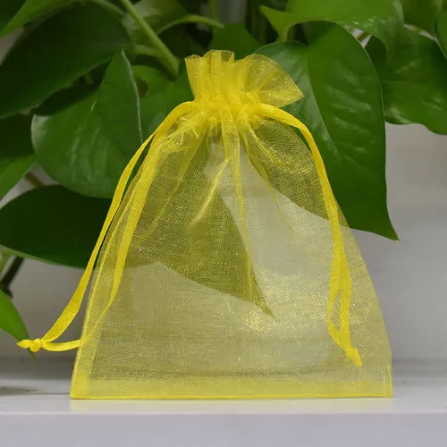 Miniatura 2 de Bolsas de Regalo de Organza 100 Unidades con Cordón 4x6 Pulgadas Amarillo para Baby Shower, Cumpleaños de Niña, Recuerdos de Fiesta, Boda, Despedida