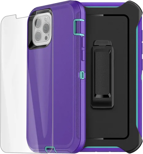 Miniatura 17 de AICase Funda para iPhone 13 Pro Max/12 Pro Max con protector de vidrio, protección contra caídas de alta resistencia, cuerpo completo, a prueba