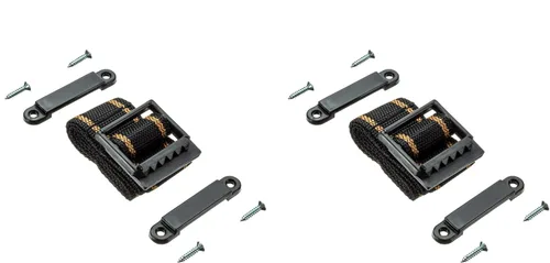 Attwood 9013-3 Kit de correa de sujeción para caja de baterías, tamaño mediano, correa con hebillas de agarre firme, abrazaderas de lacayo,